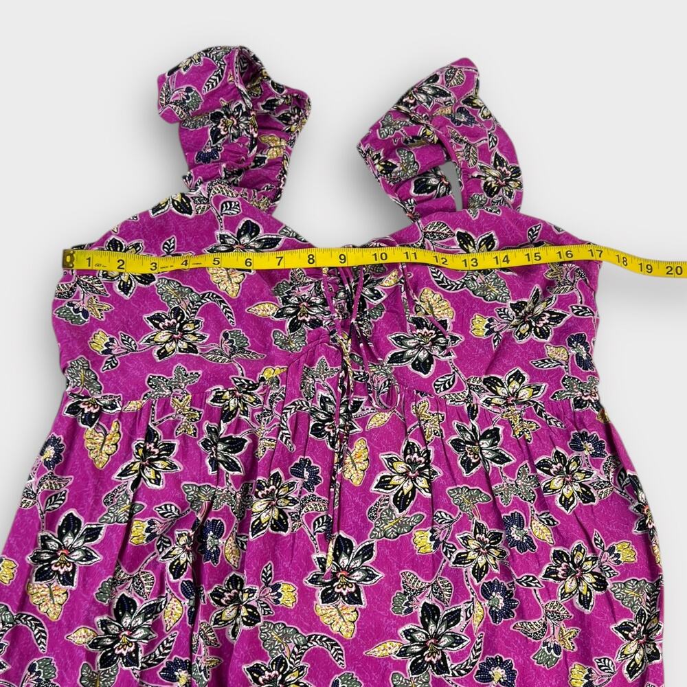 LOFT Hibiscus Ruffle Maxi Halter Dress Purple Clover Size 10 - Picture 7 of 7